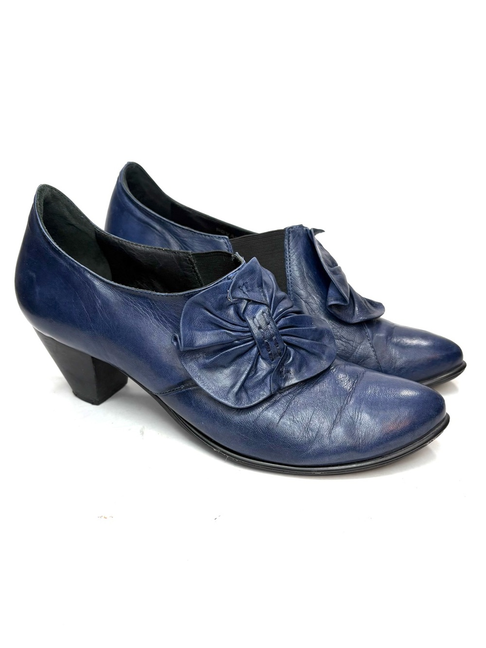 Everybody by BZ Moda Blue Leather Heeled Booties | 39